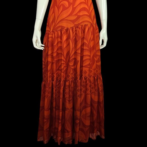 Women's Red/Orange One Shoulder Dress - Picture 2 of 4